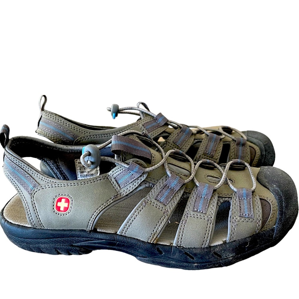 Swiss Gear Women’s Outdoor Gray/Baby Blue Sandals Size 8